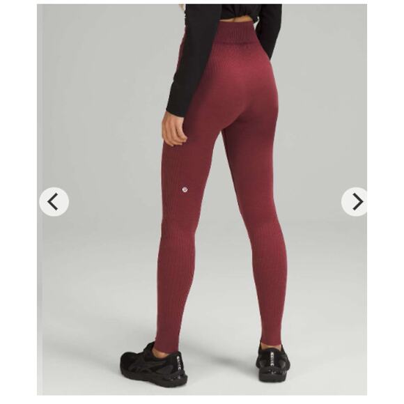 Lululemon KEEP THE HEAT Wool Blend HIGH-RISE TIGHT 27" Mulled Wine Size: L - Picture 1 of 7